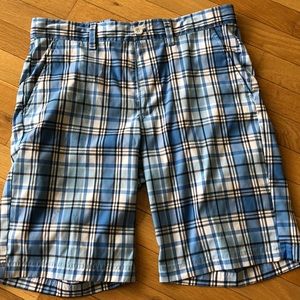 Plaid golf shorts